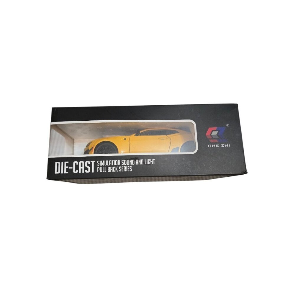 NIB Die-Cast Simulation Sound and Light Pull Back Series Yellow Car